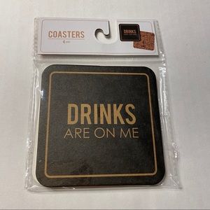 NWT Beverage Alcohol Coasters 4 Count Beer Home